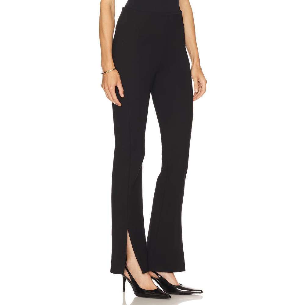 Theory Black Leg Flared Slit Legging in Motion Pants‎ Front Slits 0 XS pockets